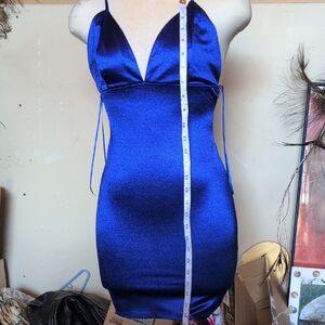 Elegant Blue Satin Dress